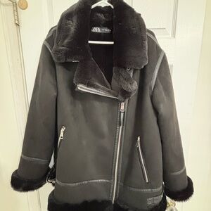 Zara Faux Suede Double Faced Jacket